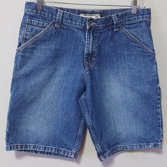 VTG Old Navy Men Jean Short Size 34 Blue Y2K Painter Baggy Streetwear Wi… - Picture 1 of 12